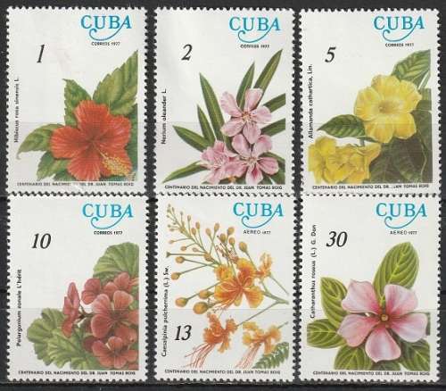 CUBA 1977 Cuban Flowers UMM CV R62.70 SG 2374-79