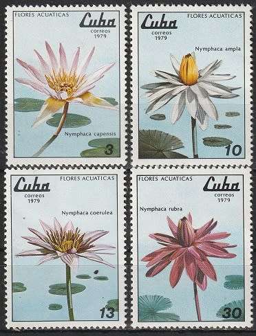 CUBA 1979 Aquatic Flowers UMM CV R47.30 SG 2536-39