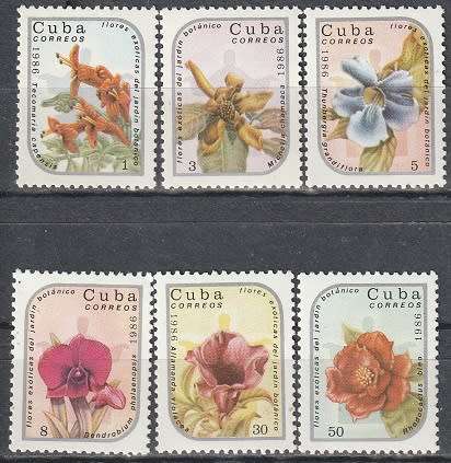 CUBA 1986 Exotic Flowers UMM CV R70.40 SG 3146-51