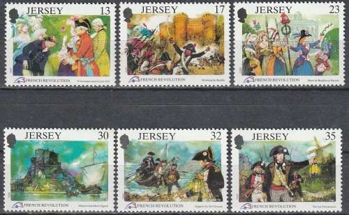 JERSEY 1989 The 200th Anniversary of the French Revolution UMM CV R102.30 SG 501-06