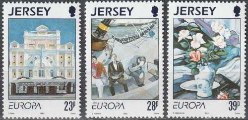 JERSEY 1993 EUROPA Stamps - Contemporary Art UMM CV R52.80 SG 625-27