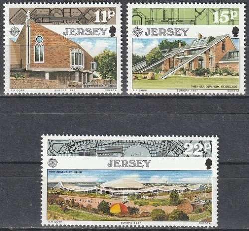 JERSEY 1987 EUROPA Stamps - Modern Architecture UMM CV R31.90 SG 414-6