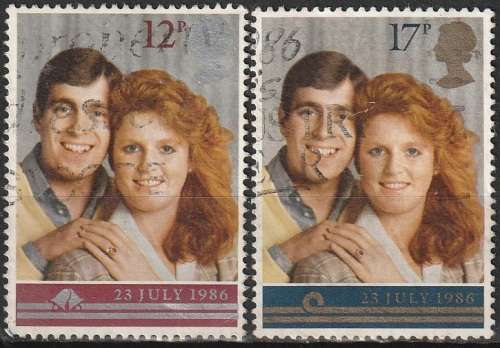 GB 1986 Wedding of Prince Andrew and Sarah Ferguson ULH CV R13.20 SG 1333/4