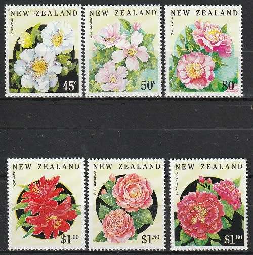 NEW ZEALAND 1992 Camellias UMM CV R112.20 SG 1681-6 FLOWERS