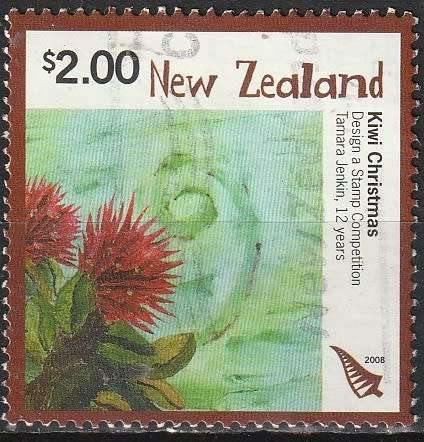 NEW ZEALAND 2008 Christmas - Children`s Drawings ULH CV R60.50 SG 3098 FLOWERS