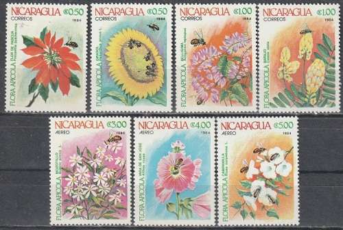 NICARAGUA 1984 Airmail - Flowers UMM CV R78.10 SG 2577-83 FLOWERS