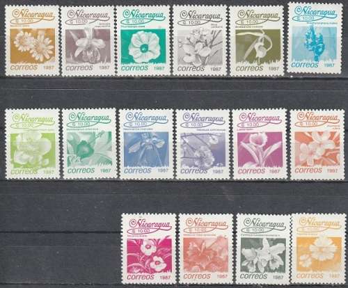 NICARAGUA 1984 Airmail - Flowers UMM CV R123.20 SG 2838-53 FLOWERS