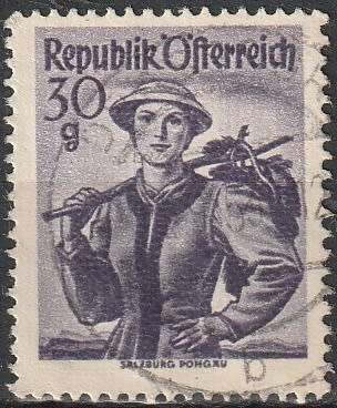 AUSTRIA 1948 National Costumes ULH CV R4.40 SG 1115