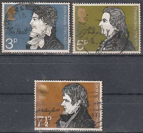 GB 1971 Famous Writers ULH CV R4.40 SG884-6