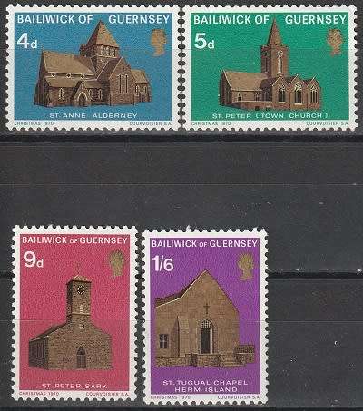 GUERNSEY 1970 Christmas Stamps UMM CV R68.20 SG40-43
