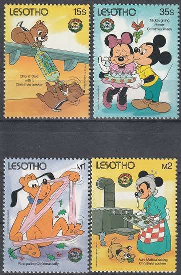 LESOTHO 1986 Christmas - Walt Disney Figures MM CV R133.10 SG 745-8