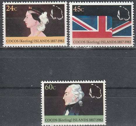 COCOS ISLANDS 1982 The 125th Anniversary of Annexation of Cocos Islands Bri UMM CV R14.30 SG 79-81