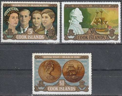 COOK ISLANDS 1970 Royal Visit to New Zealand UMM CV R115.50 SG 328-30