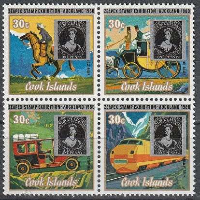 COOK ISLANDS 1980 International Philatelic Exhibition `Zeapex`80` UMM CV R30.80 SG 687-90