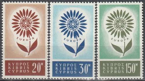 CYPRUS 1964 EUROPA Stamps UMM CV R253 SG 249-51