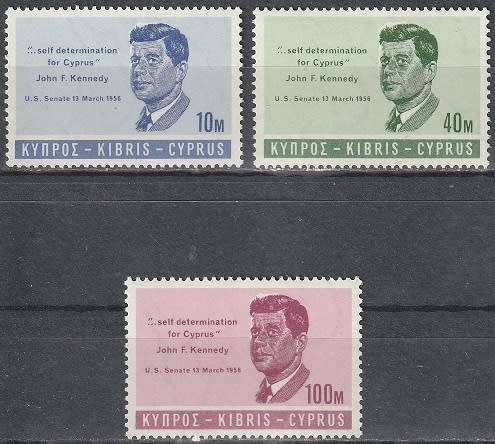 CYPRUS 1965 In Memorial of J.F.Kennedy UMM CV R14.30 SG 256-8