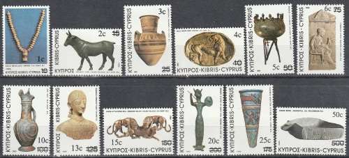 CYPRUS 1983 Archaeological Treasures Stamps of 1980 Overprinted UMM CV R160.60 SG 607-18