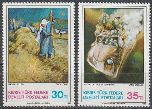 TURKISH CYPRUS 1983 Paintings UMM CV R33 SG 132/3