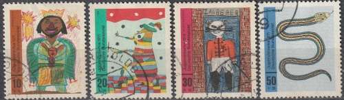 GERMANY 1971 Youth Hostel - Children`s Drawings ULH CV R77 SG1569-72