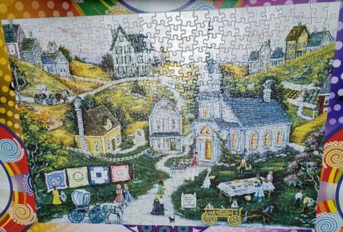 JIGSAW PUZZLE 5 IN 1 AS SHOWN 3250 PIECES NOT ALL COMPLETE LOOK AT PHOTOS