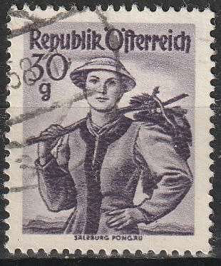 AUSTRIA 1950 National Costumes ULH CV R4.40 SG 1115