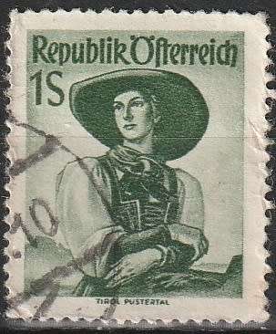 AUSTRIA 1950 National Costumes ULH CV R4.40 SG 1127