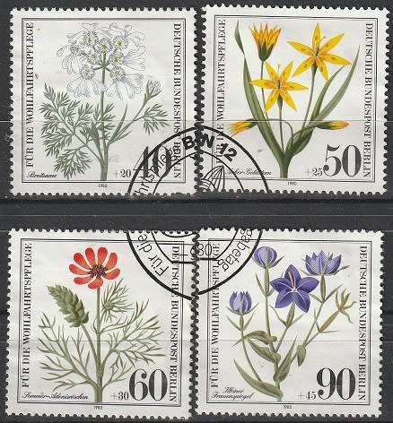 BERLIN 1980 Charity Stamps - Herbal Plants UNH CV R126.50 SG B601-4