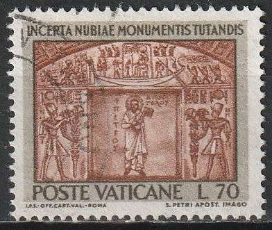 VATICAN CITY 1964 The UNESCO Campaign for the Rescue of the Nubian Monuments ULH CV R 3.30 SG 425