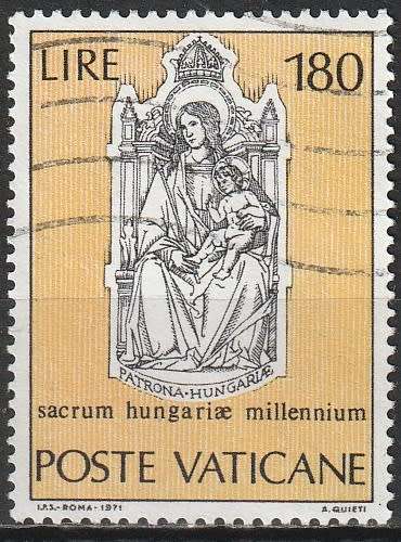 VATICAN CITY 1971 The 1000th Anniversary of Chridtianity in Hungary ULH CV R 4.40 SG 570