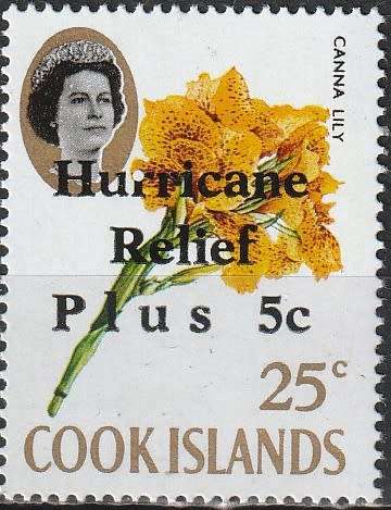 COOK ISLANDS 1968 Issue of 1967 Overprinted `HURRICANE RELIEF - PLUS` CV R4.40 SG 266 UMM