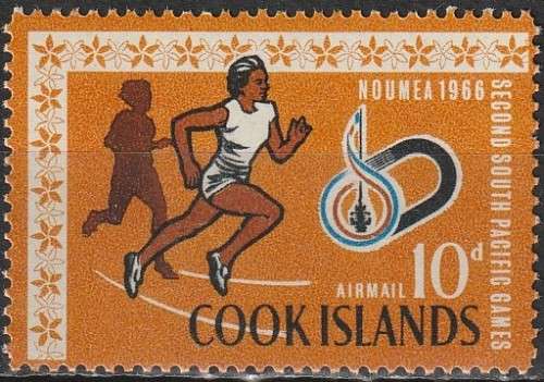 COOK ISLANDS 1967 The 2nd Anniversary of the South Pacific Games CV R5.50 SG 203 UMM