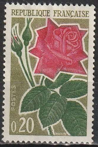 FRANCE 1962 Rose Culture CV R22 SG 1583 UMM