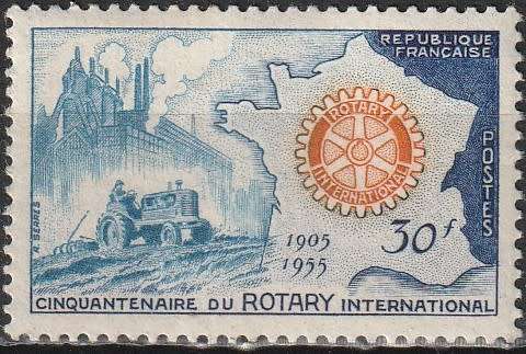 FRANCE 1955 The Anniversary of Rotary CV R88 SG1235 UMM DISCOUNTED