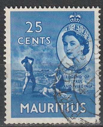 MAURITIUS 1953 Queen Elizabeth II - Local Motives CV R3.30 SG 300 ULH
