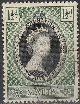 MALTA 1953 The Coronation of Elizabeth II CV R3.30 SG 261 ULH