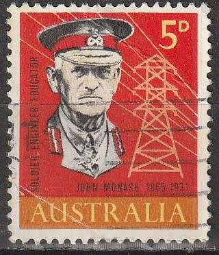 AUSTRALIA 1965 The 100th Anniversary of the Birth of John Monash UNH CV R2.20 SG 378