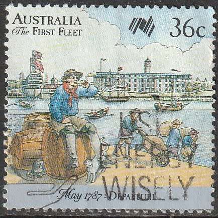 AUSTRALIA 1987 The 200th Anniversary of the First Fleet Arriving from Portsm UNH CV R22 SG 1061