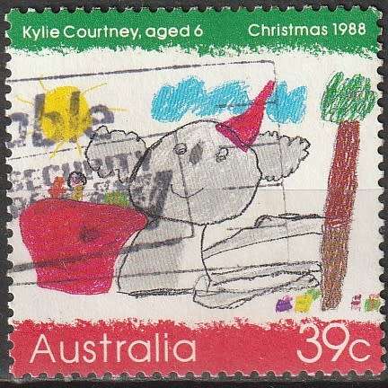 AUSTRALIA 1988 Christmas - Children`s Drawings UNH CV R2.20 SG 1106