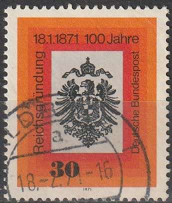 GERMANY 1971 The 100th Anniversary of the german Empire ULH CV R11 SG 1567