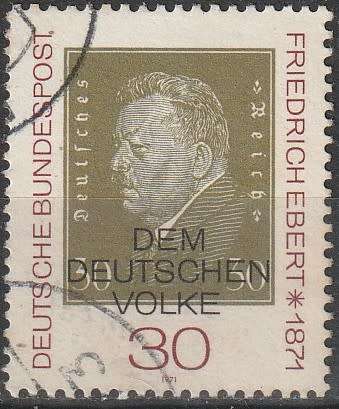 GERMANY 1971 The 100th Anniversary of the Birth of Friedrich Ebert ULH CV R11 SG 1568