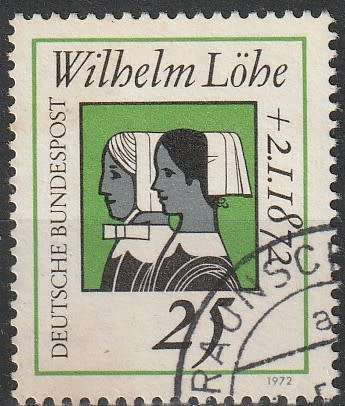 GERMANY  1972 The 100th Anniversary of the Death of Wilhelm Löhe ULH CV R SG 1612
