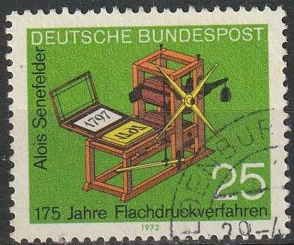 GERMANY  1972 The 175th Anniversary of the Lithographic Method ULH CV R11 SG 1617