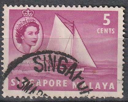SINGAPORE 1955 Queen Elizabeth II, Ships and Other Images ULH CV R11 SG 41