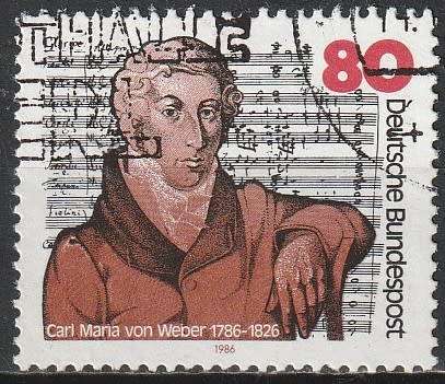 GERMANY 1986 The 200th Anniversary of the Birth of Carl Maria von Weber, Compo ULH CV R17.60 SG 2132
