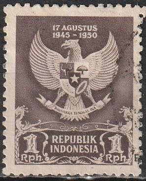 INDONESIA 1950 The 5th Anniversary of Independence ULH CV R66 SG 604