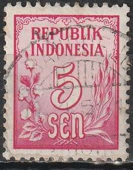 INDONESIA 1951 Numeral Stamps ULH CV R4.40 SG 613