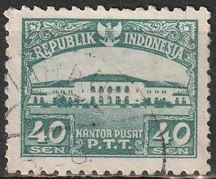 INDONESIA 1953 Bandung Post Office ULH CV R3.30 SG 622