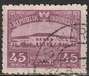 INDONESIA 1953 Bandung Post Office ULH CV R9.90 SG 623