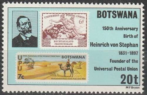 BOTSWANA 1981 The 150th Anniversary of the Birth of Heinrich von Stephan MM CV R27.50 SG 478