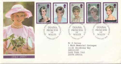 GB FDC 1998 The Death of Princess Diana CV R71.50